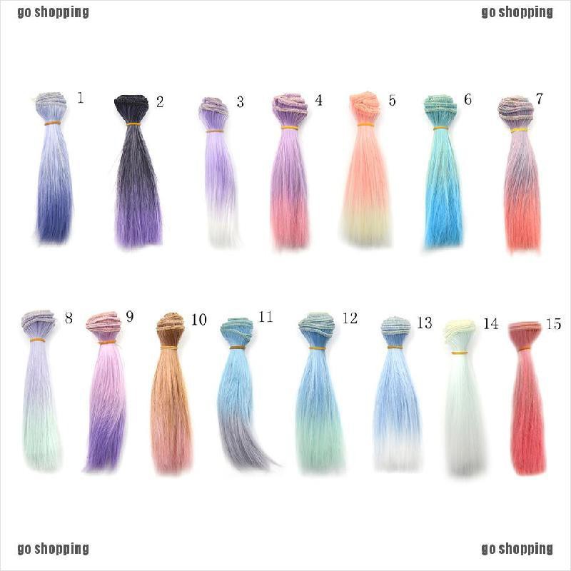 {go shopping}Doll BJD/SD 15cm*100cm Naturally straight hair DIY High-temperature Doll Wigs