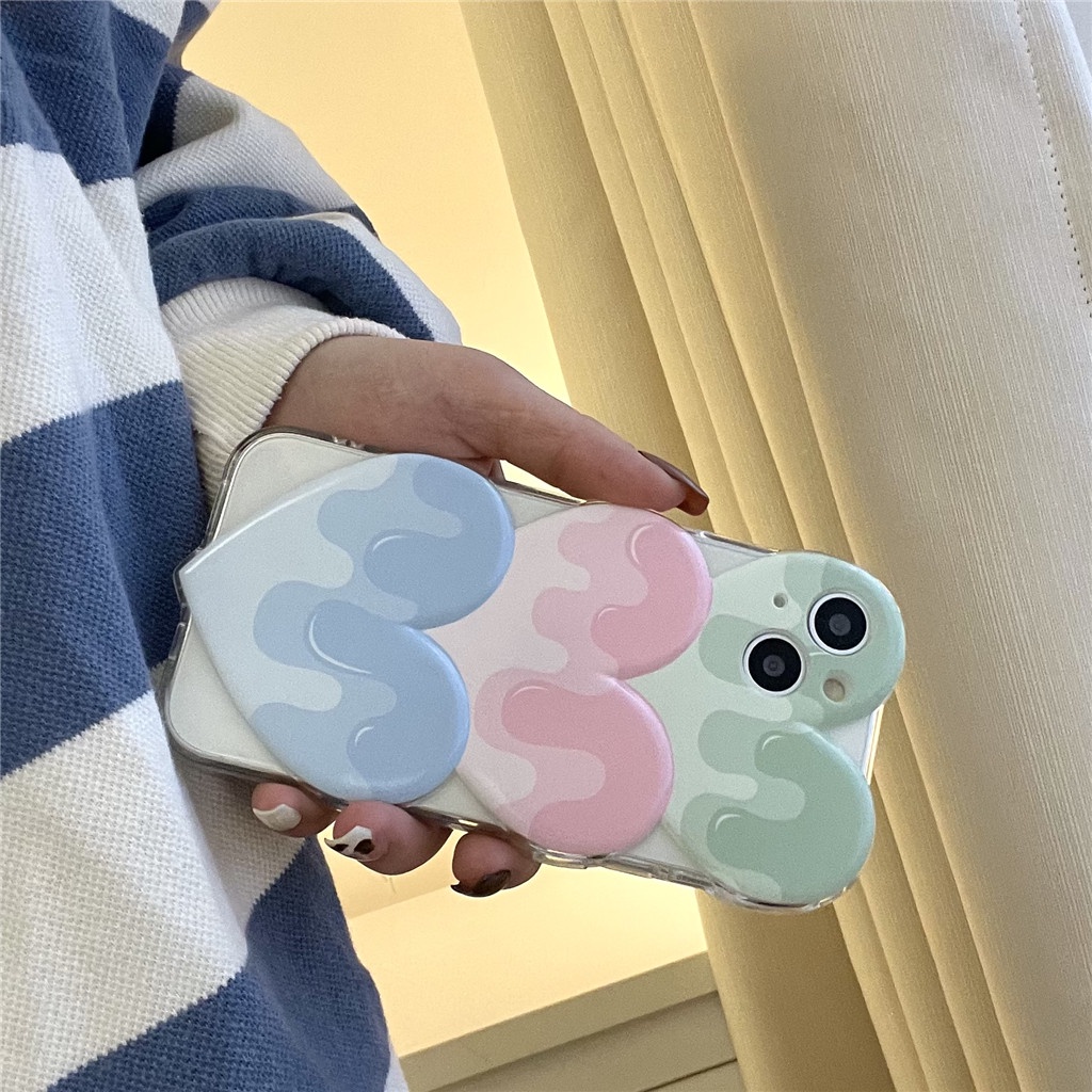 Ốp Điện Thoại TPU Mềm Họa Tiết Trái Tim Xếp Chồng Lên Nhau Cho iphone 13 Pro Max 12 Pro Max