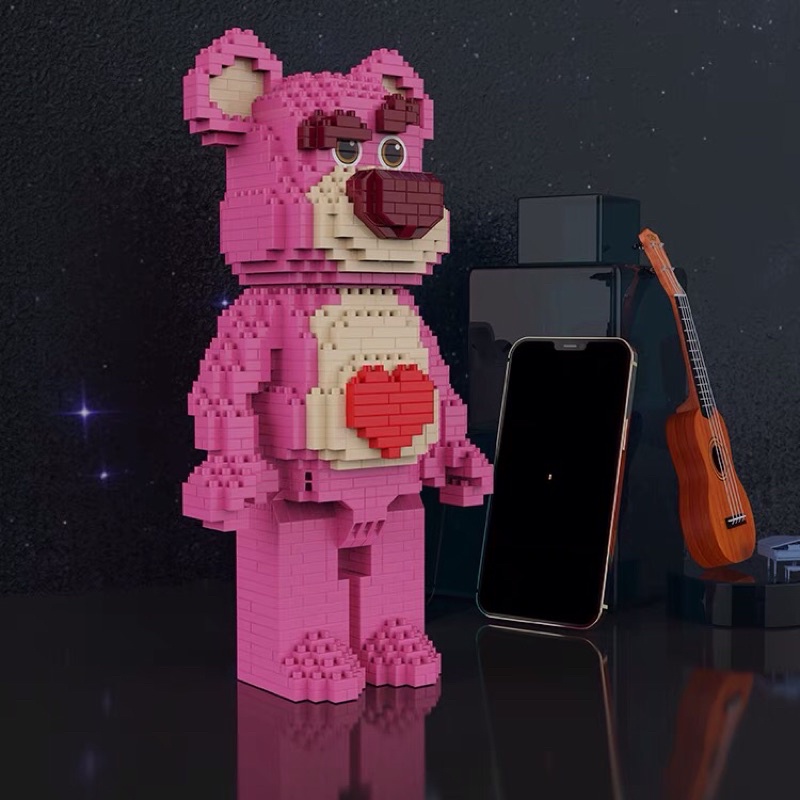 ĐỒ CHƠI XẾP HÌNH LẮP RÁP LEGO GẤU BEARBRICK MẪU STRAWBERRY BEAR CAO 26 CM