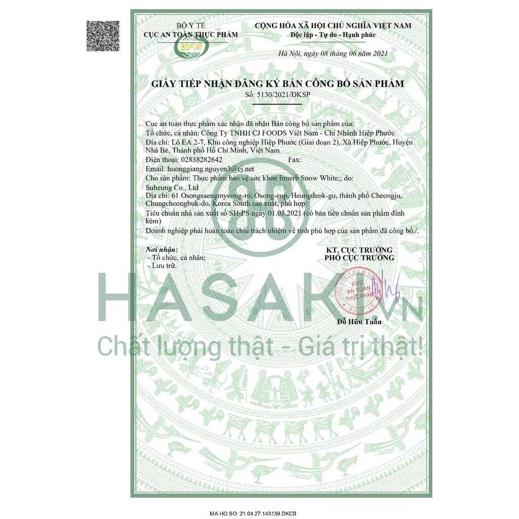 Thực Phẩm Bảo Vệ Sức Khỏe InnerB Snow White 56 Viên Hasaki Sản Phẩm Chính Hãng