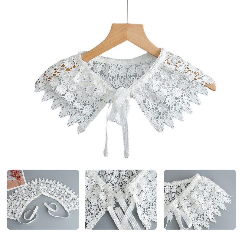 Khăn Choàng Cổ Phối Ren Họa Tiết Hoa Hướng Dương Thêu Tua Rua Thời Trang Cho Nữ