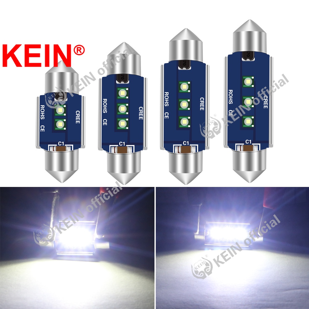 KEIN Festoon Led Light for Car License Plate 31mm. 36mm 39mm 41Mm Festoon C3W C5W C10W Car Interior Light Dome Light Signal Light Reading Light License Plate Light Plate Light Auto Led Lamp DC12V White