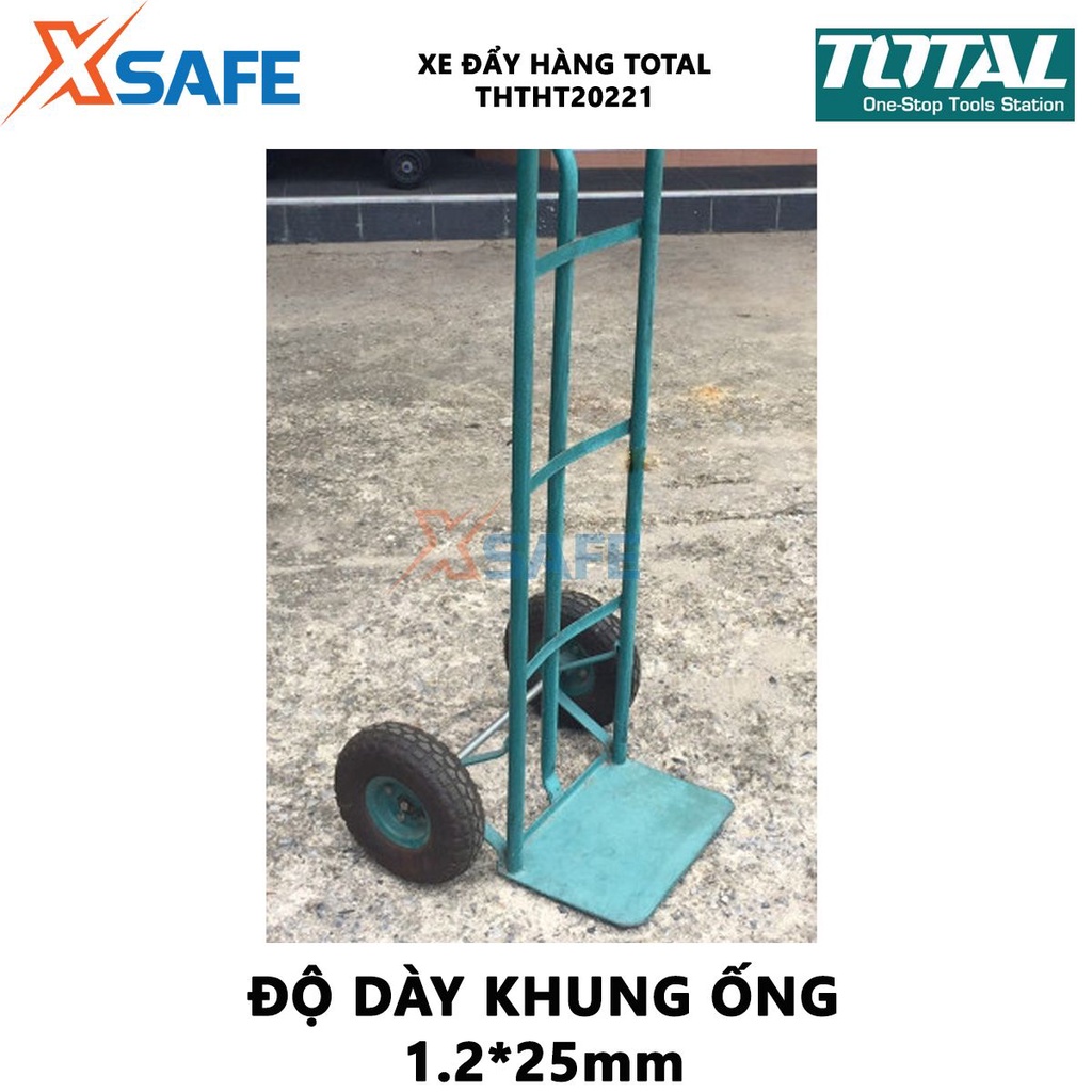 Xe đẩy hàng bằng tay TOTAL THTHT20221 Xe kéo hàng khả năng tải 150kg, độ dày tấm thép 3.5mm, khung kim lại chắc chắn