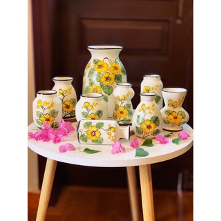 Lọ hoa mini vẽ các mẫu bát tràng