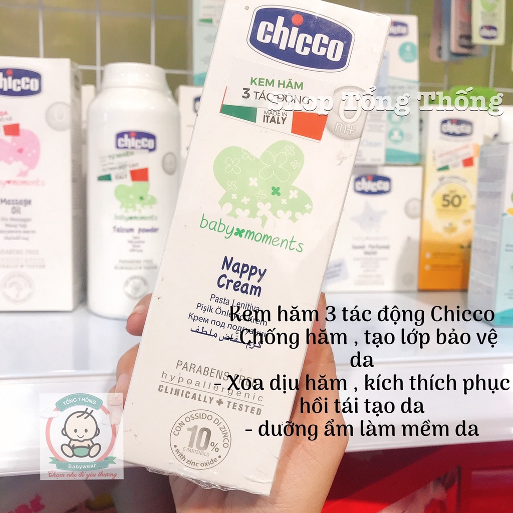 Kem hăm 3 tác động Chicco nhập khẩu từ Ý 0M+ chống hăm da thoáng mát dưỡng da em bé giúp giữ ẩm cao cấp an toàn cho bé