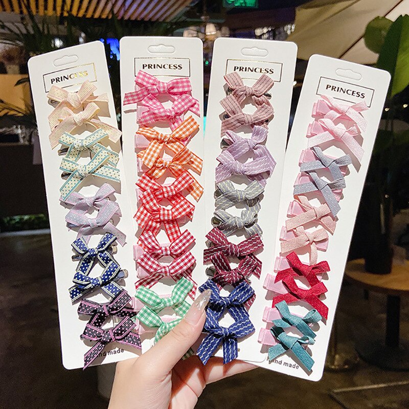 Set 10 Kẹp Tóc Nơ Xinh Xắn Dành Cho Bé Gái