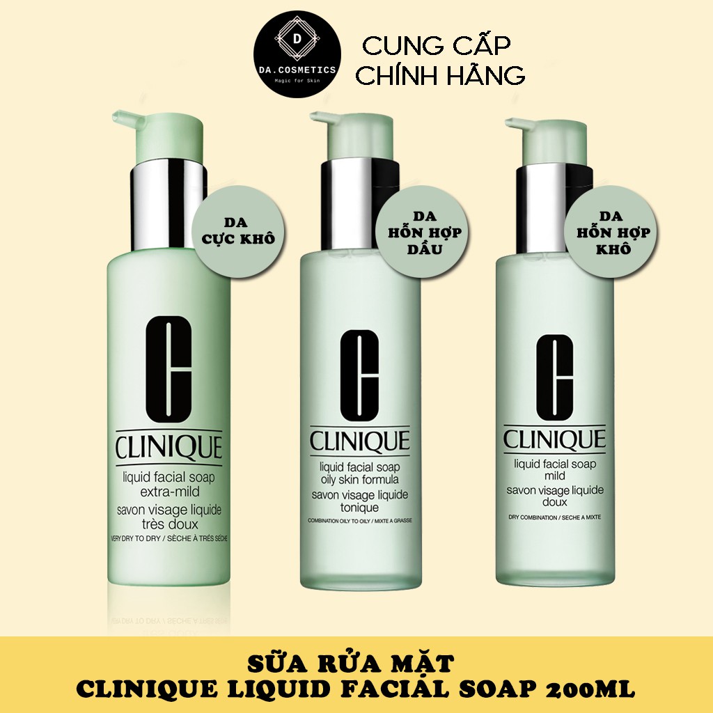 Sữa Rửa Mặt Dành Cho Da Khô Clinique Liquid Facial Soap Extra Mild 200Ml