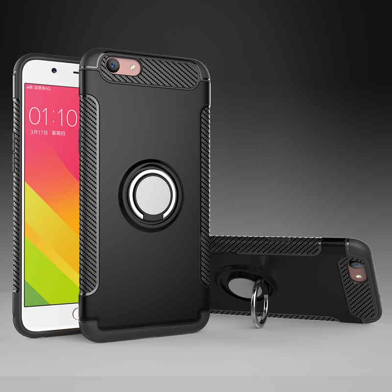 Ốp điện thoại bằng nhựa cứng nhiều màu có giá đỡ hình tròn thời trang cho Oppo F1s/A59