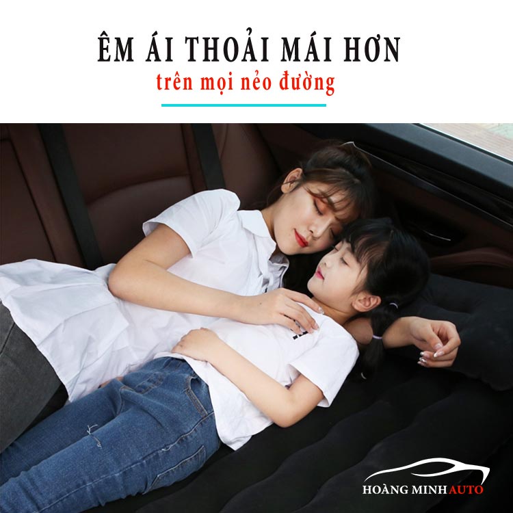 Đệm hơi ô tô, nệm hơi xe ô tô cao cấp hàng dày loại 1, tặng kèm bơm điện và bộ gối