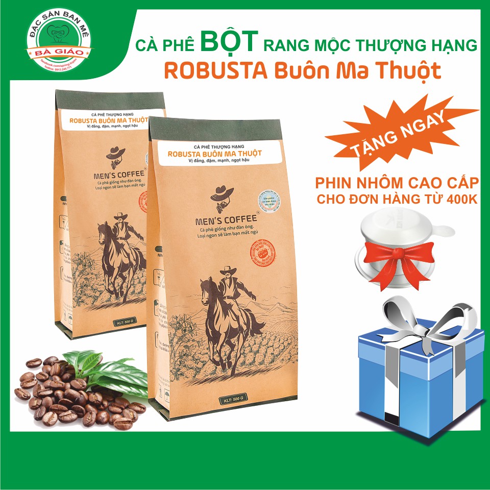 Cà Phê BỘT Men's Coffee - Dòng ROBUSTA Đặc Sản Buôn Ma Thuột gói 500gr