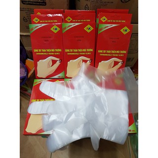 Hộp 100 chiếc găng tay nilon dùng 1 lần