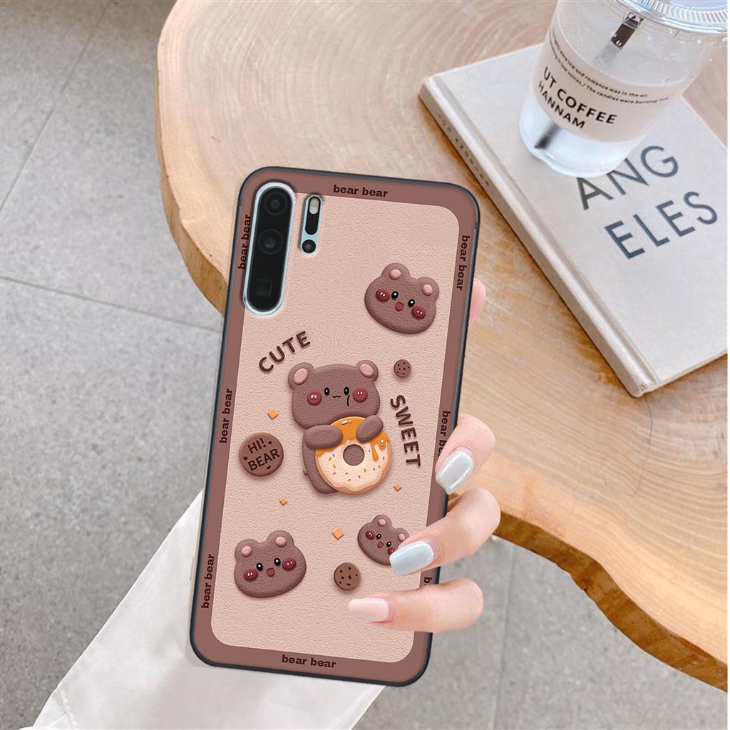 Ốp lưng Huawei P30 PRO in hình Gấu nâu - hồng, Gấu Be@rick  cực CUTE, DỄ THƯƠNG