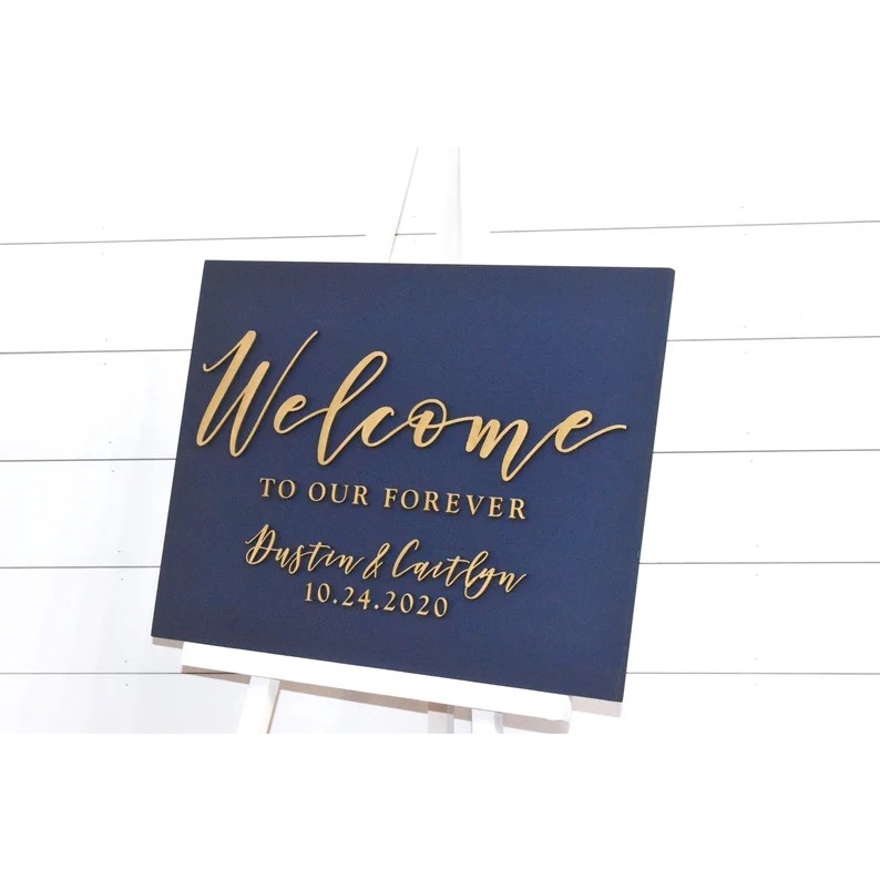 Bảng Welcome, Bảng Tên Đám Cưới, Lễ Vu Quy, Đính Hôn Treo Backdrop| Thao Wedding Guestbook