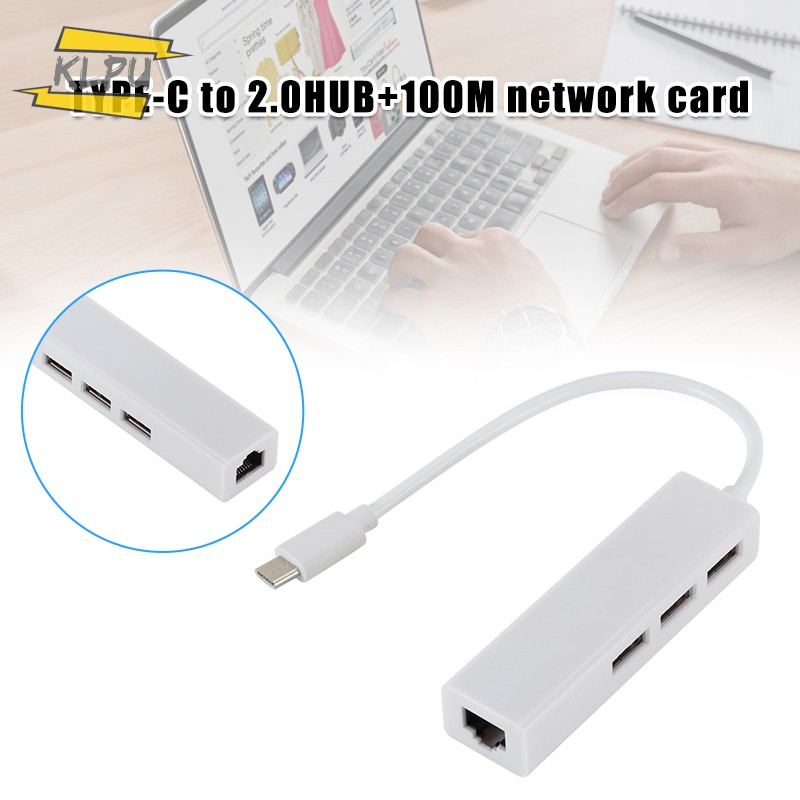 Cáp Chuyển Đổi Klpu Usb 3.1 Type C Sang Usb Rj45 Ethernet Lan Cho Macbook Pc