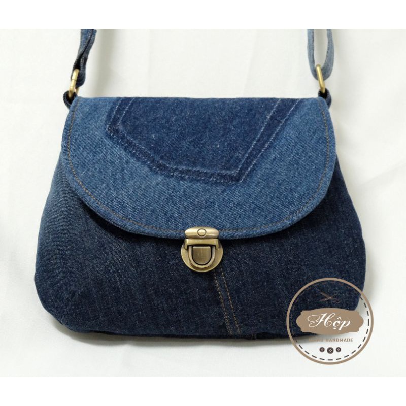Túi đeo chéo jeans handmade dáng bầu
