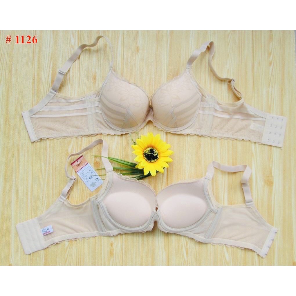 Áo Ngực Nữ Ren Lovely Đệm Siêu Nâng 4.5cm ⚡FreeShip⚡ Dây Lưng Bản To 4 Móc Cài Cao Cấp A1126