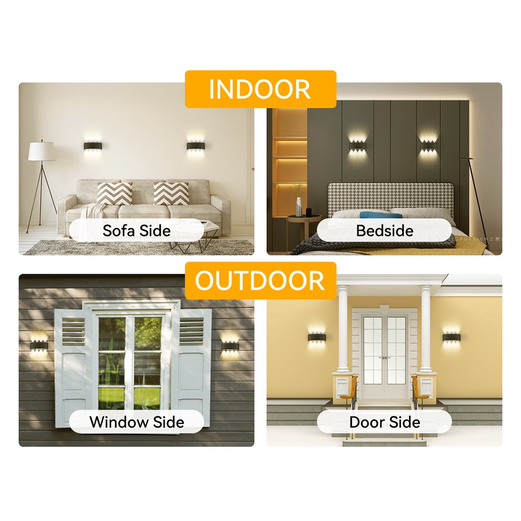 Đèn tường LED CANMEIJIA 4w 6w 8w 220V chiếu sáng ngoài trời trong nhà phòng ngủ đầu giường phòng khách sân vườn