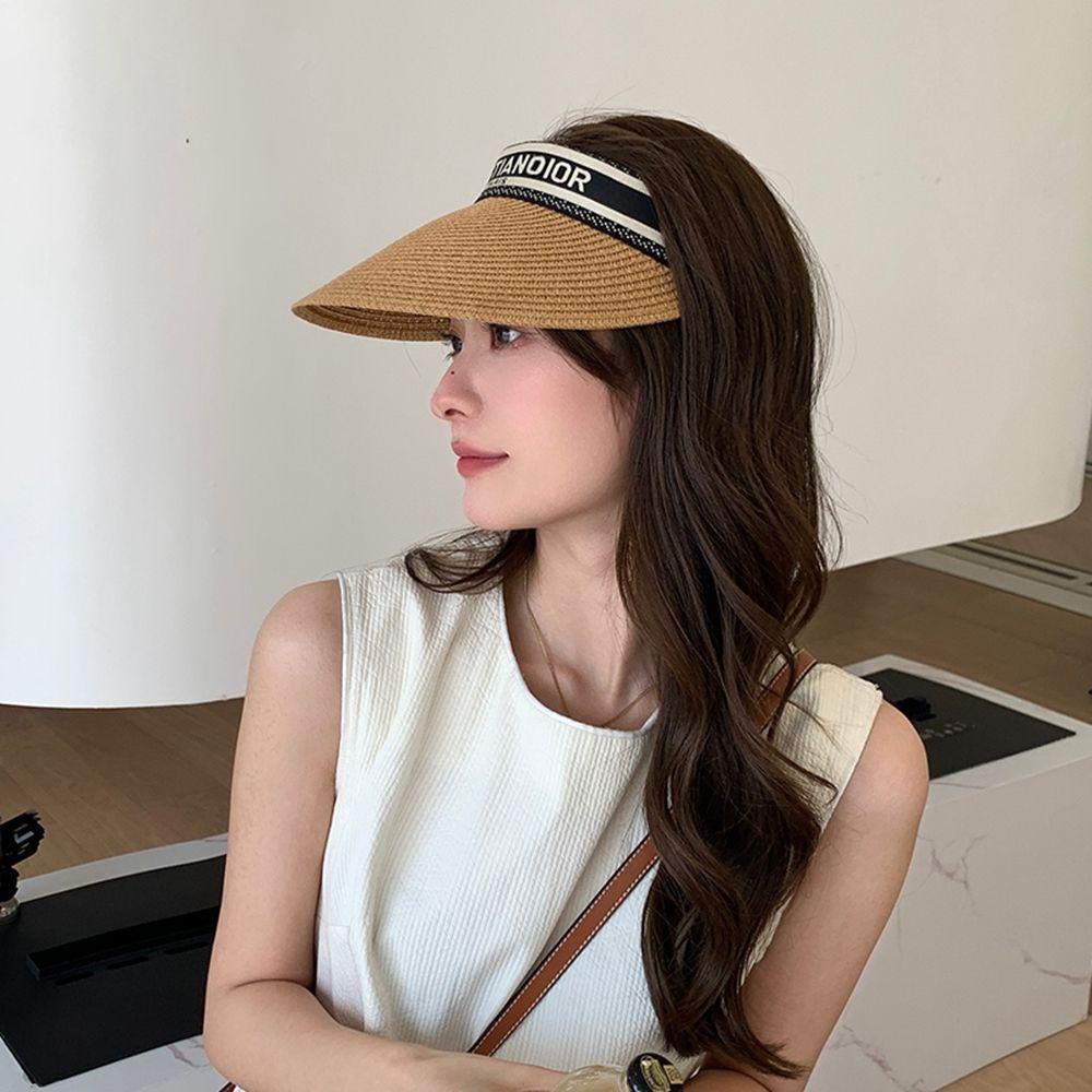 TWINKLE Nón Tai Bèo Đan Lát Đục Lỗ Thời Trang Đi Biển Sành Điệu