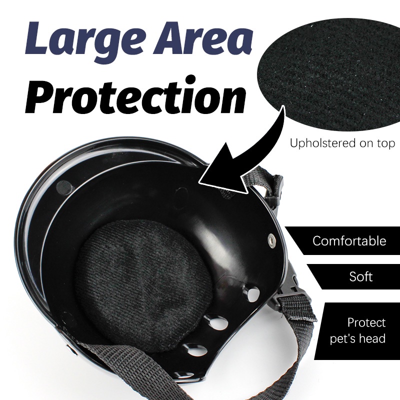 HamshMoc Mũ Bảo Hiểm Cứng Chống Mưa Chống Nắng Có Khóa Cài Quả Cầu Lông Xù Bền Bỉ Có Thể Điều Chỉnh Dành Cho Chó Nhỏ Đi Xe Máy Hams