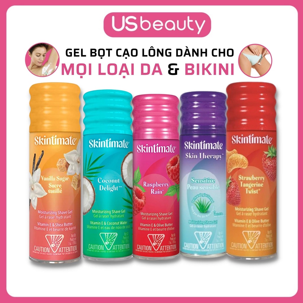 Gel Bọt Cạo Lông dành cho mọi loại da Skintimate Moisturizing Shave Gel 198g - Mỹ