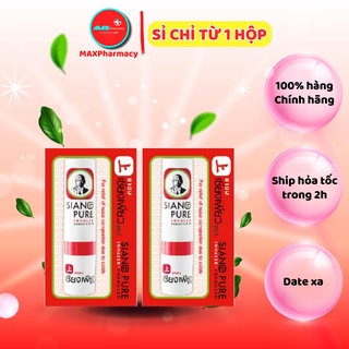 LỐC 6 Ống hít thông mũi Thái Lan màu đỏ SIANG PURE và xanh GREEN HERB chính hãng - Maxpharmacy
