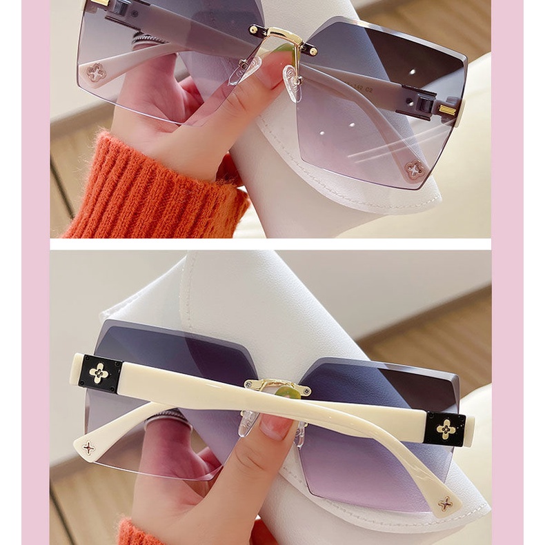 Kính Mát Oversized Không Gọng Màu Sắc gradient Phong Cách Châu Âu Cho Nữ