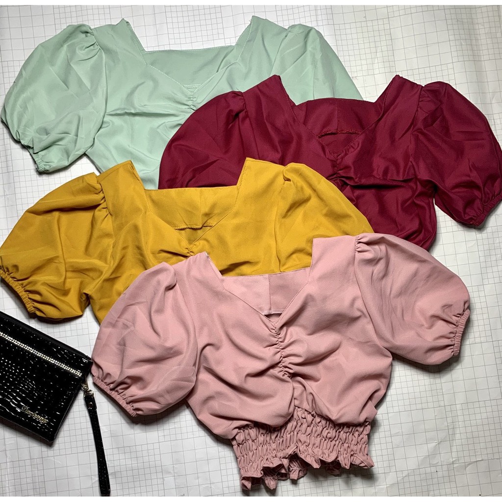 Áo croptop rút ngực bo eo - hình thật | BigBuy360 - bigbuy360.vn