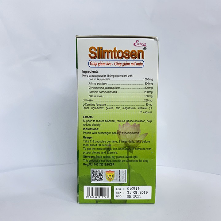 Viên uống giảm cân học viện quân y Slimtosen extra