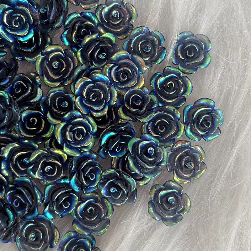 Ốp Điện Thoại Bằng Nhựa ABS Hình Hoa Màu Đen Đính Ngọc Trai / Bướm / Giày / Vòng Tay DIY