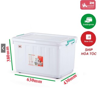 Thùng Đa Năng 80 Lít Nhựa Hiệp Thành Có Bánh Xe-đựng sách vở- quần áo-thùng đưng hồ sơ ..