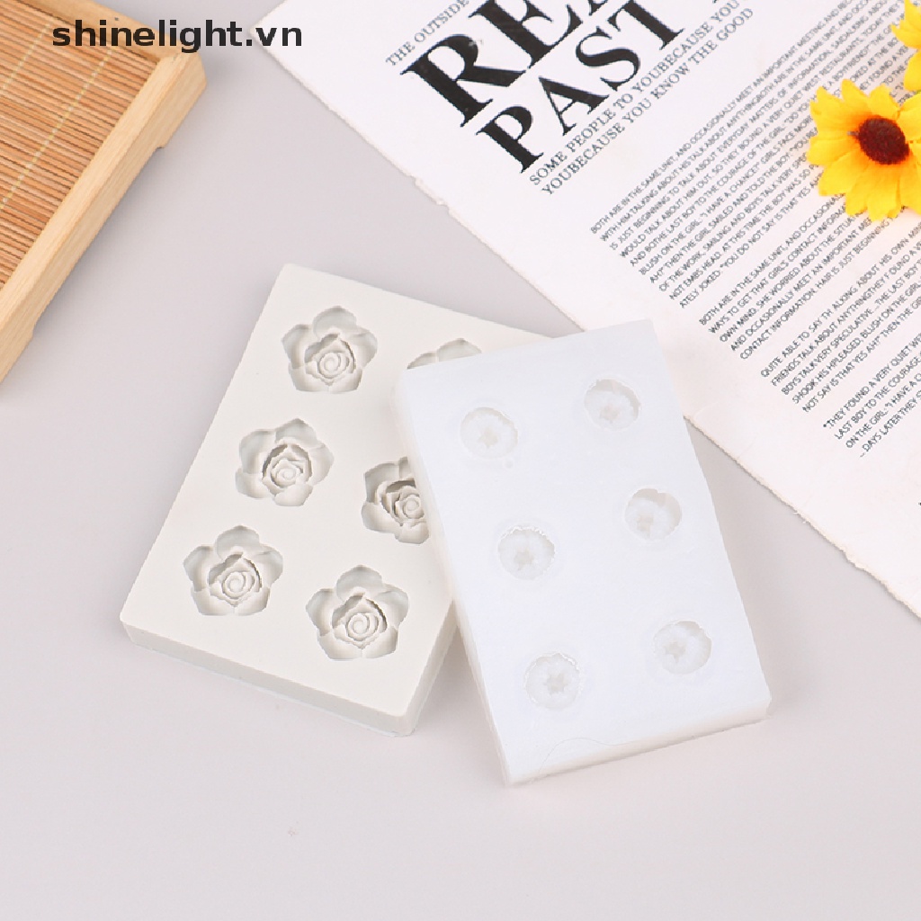 Khuôn Silicon Sáu Lỗ Hình Bông Hoa Nhỏ Làm Bánh Kẹo Sô Cô La