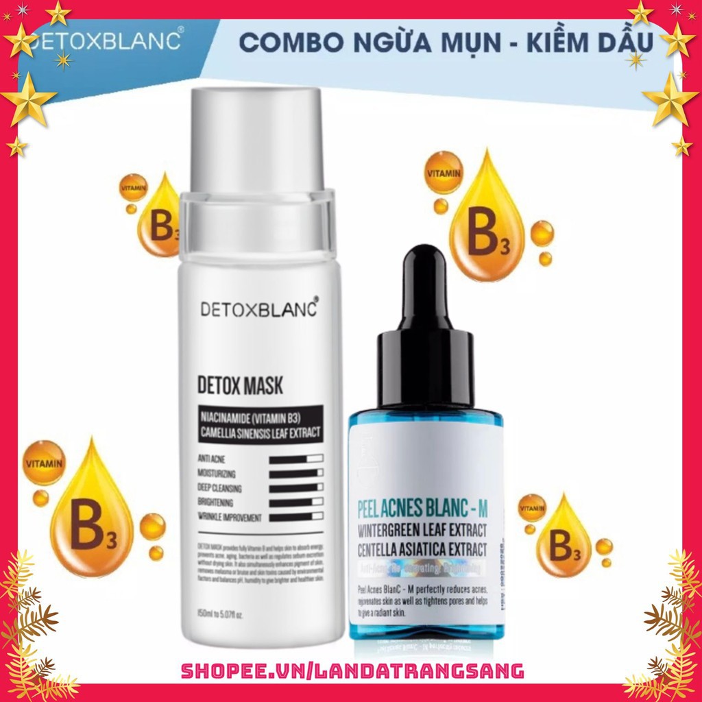 Combo dành cho da mụn Detoxblanc H và M