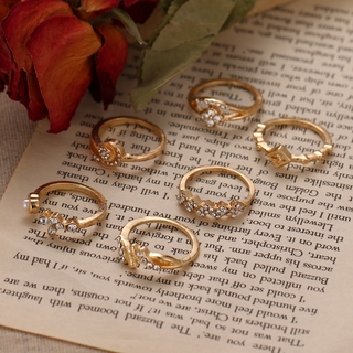 Set 6 nhẫn khớp ngón tay phong cách vintage thời trang cho nữ