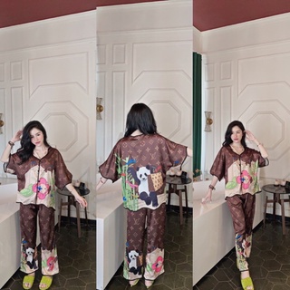 Bộ pijama lụa - đồ ngủ nữ - đồ bộ mặc nhà cao cấp, chất liệu lụa latin