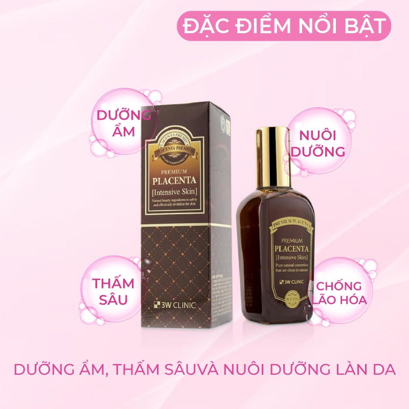 Serum chống lão hóa 3W Clinic Hàn Quốc tinh chất nhau thai cừu dưỡng trắng da dưỡng ẩm &amp; căng bóng da 145ml
