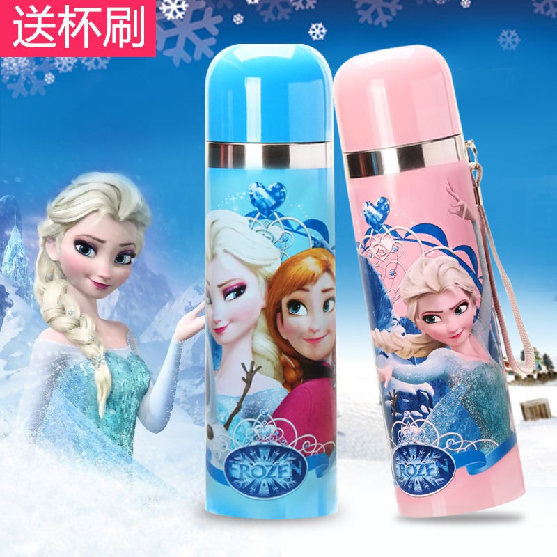 Bình nước giữ nhiệt hình công chúa Elsa xinh xắn☆Bình nước chống tràn họa tiết hoạt hình cho bé☆Bình nước thiết kế dễ thương dành cho học sinh☆Bình đựng nước cỡ lớn tiện dụng