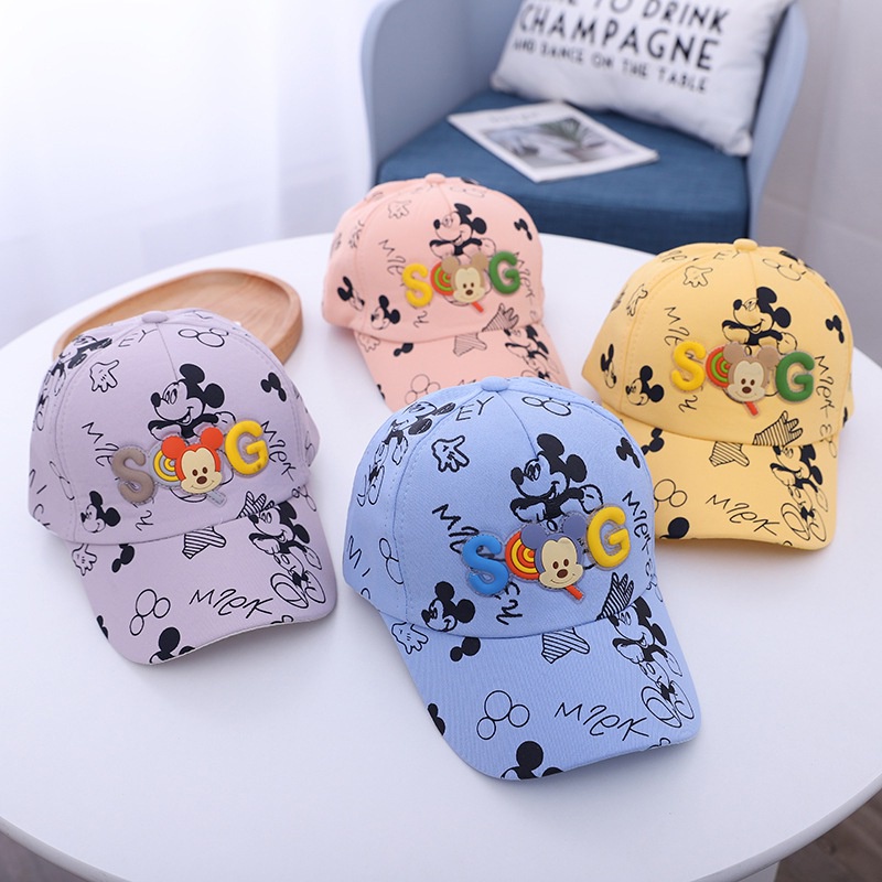 Mũ Lưỡi Trai Chống Nắng Thoáng Khí In Họa Tiết Hoạt Hình Graffiti Có Thể Điều Chỉnh Cho Bé