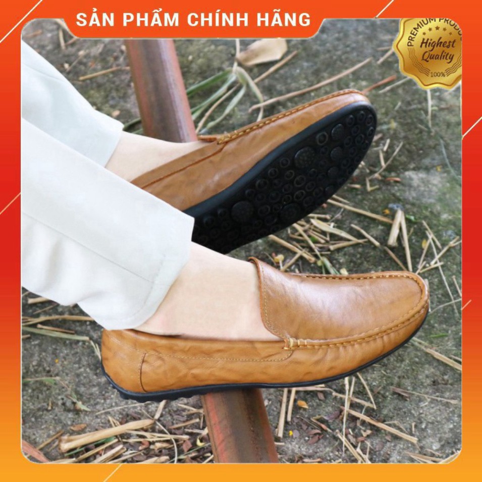 giày mọi nam da bò cao cấp màu vàng (gm60-va)