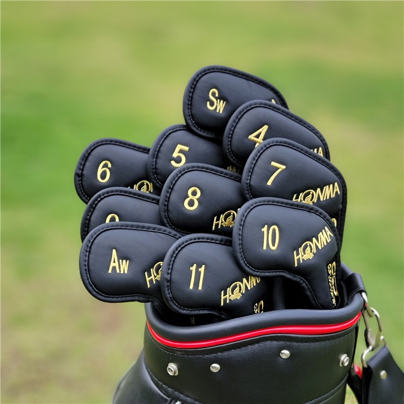 HONMA Golf Head Cover Thanh Gỗ Bộ Sắt Push Rod Set Cap Set Bộ Câu Lạc Bộ Bảo Vệ Xích Thố Golf club cover ATyo