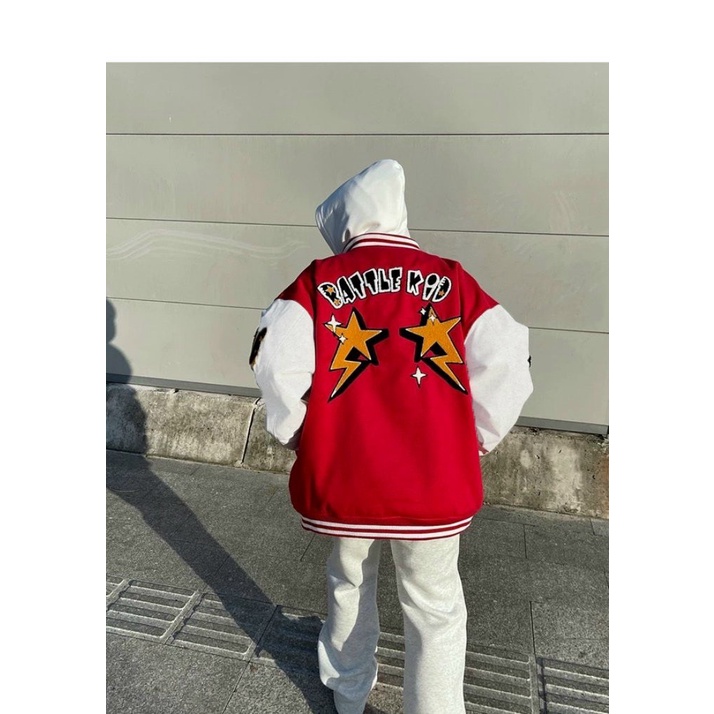 (FREE SHIP) ÁO KHOÁC BOMBER NAM NỮ BATTKIT NGÔI SAO TIA CHỚP PHONG CÁCH RICKIT TK 2022