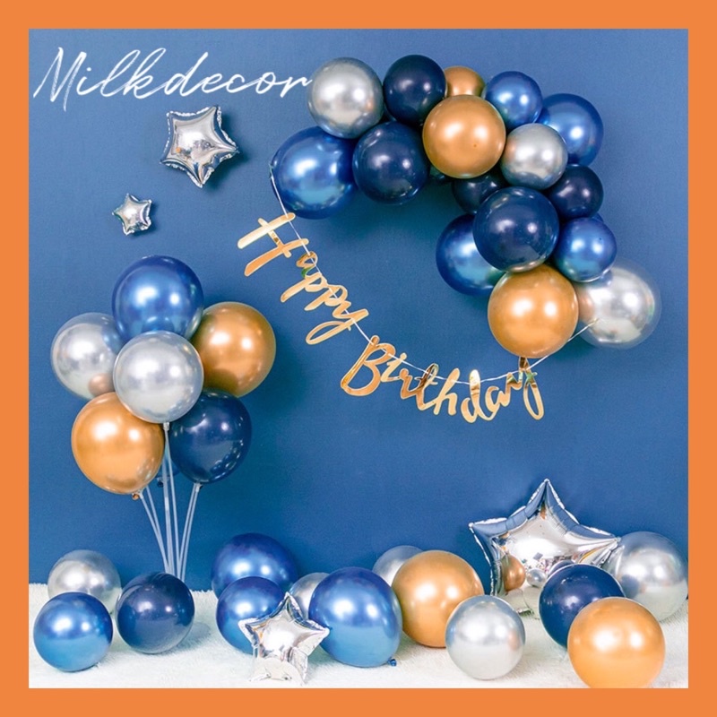 Bộ bong bóng sinh nhật tự làm MA09 Tông Xanh