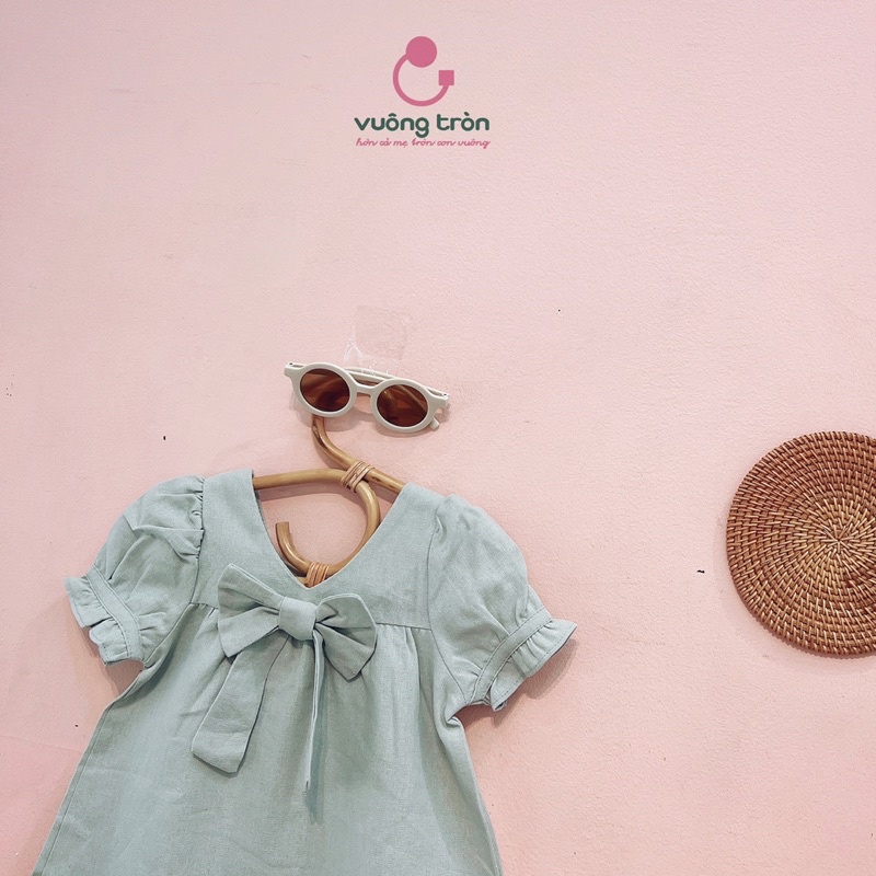 Váy bé gái cao cấp Vuông Tròn, chất liệu linen VT101 cho bé gái 1-5 tuổi