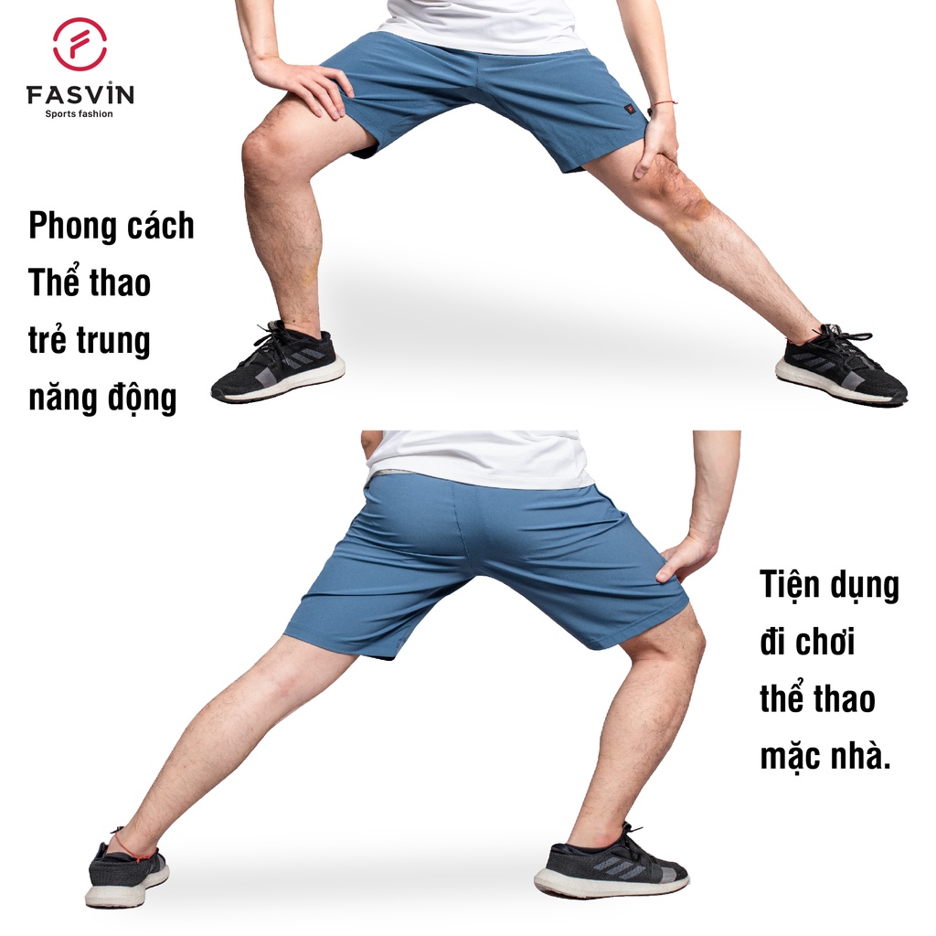 Quần đùi thể thao nam vải co giãn thoải mái mềm mát phù hợp tập thể thao hay mặc nhà Fasvin Q20207.HN