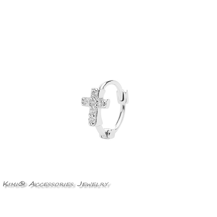 Bộ Khuyên Tai Tròn Mạ Vàng/Bạc Đính Đá Zircon Đơn Giản Dành Cho Nữ