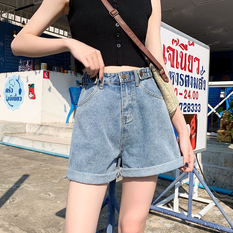 Quần đùi bò cạp cao 3 khuy | BigBuy360 - bigbuy360.vn