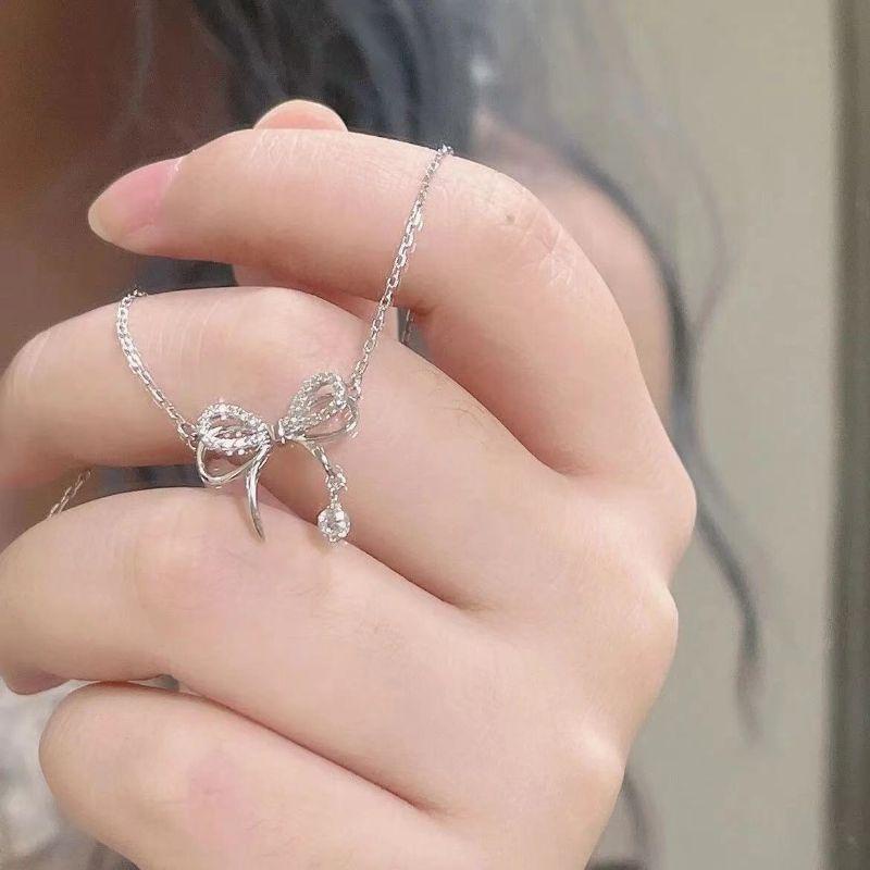 Dây Chuyền Hình Nơ Xinh Tiểu Thư Phong Cách Hàn Quốc V20 QiQi