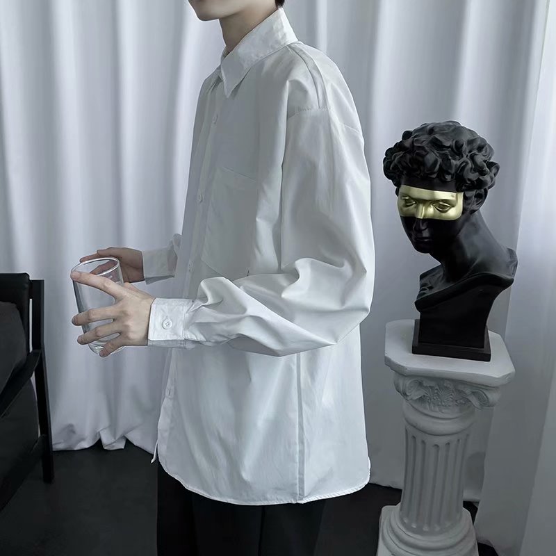NEW KOREAN STYLE Men's Long Sleeve Rainbow Color Shirt