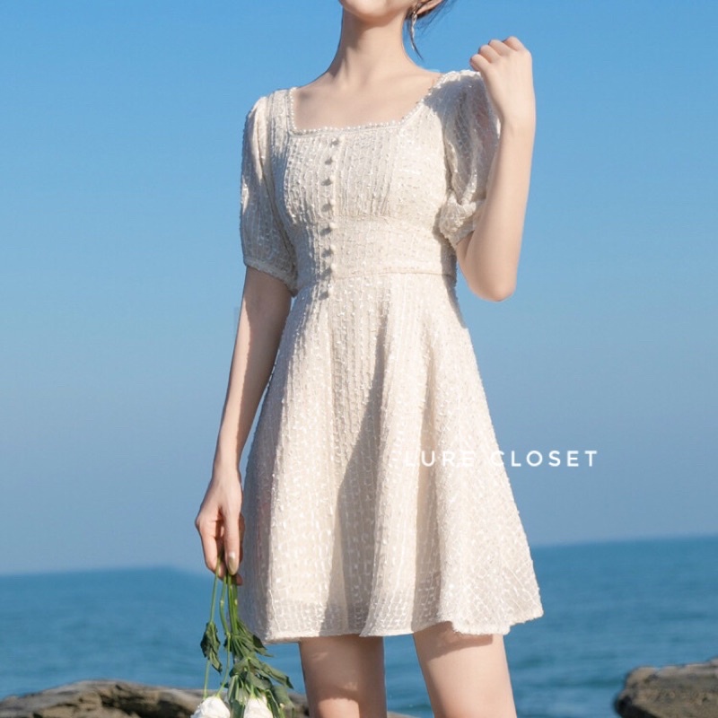 Đầm nữ cổ vuông eo thon sang chảnh_D233 _ HANA DRESS