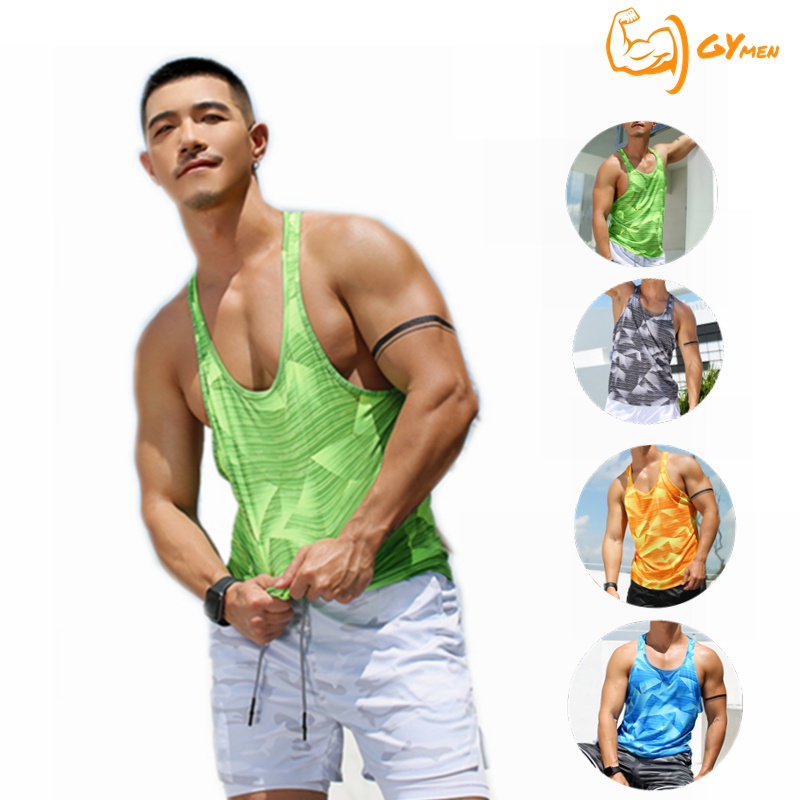 [ GYMEN ]Áo ba lỗ nam tập gym Tank Top Phong Cách Hàn Quốc Nhanh Khô Cao Cấp Big Size Co Giãn Vải Thoáng Thun Lạnh PE Co Mùa Hè Streetwear In Thể Dục Bóng Rổ Gym