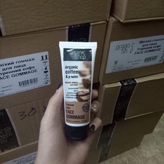 Kem tẩy da chết cho mặt Organic Shop chiết xuất hạt cà phê